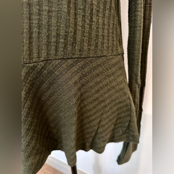 Maeve Anthropologie olive  green winterscape sweater cowl neck long sleeve SZ L - Picture 4 of 8